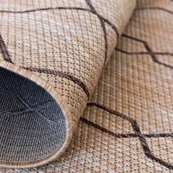 Teppich für Terrasse und Garten in Hellbraun & Grau - Flurina