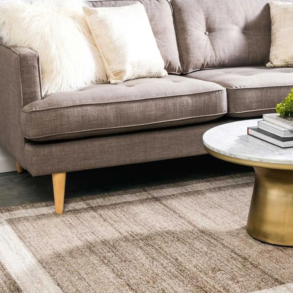 Teppich in Beige Braun Kurzflor - Osiko