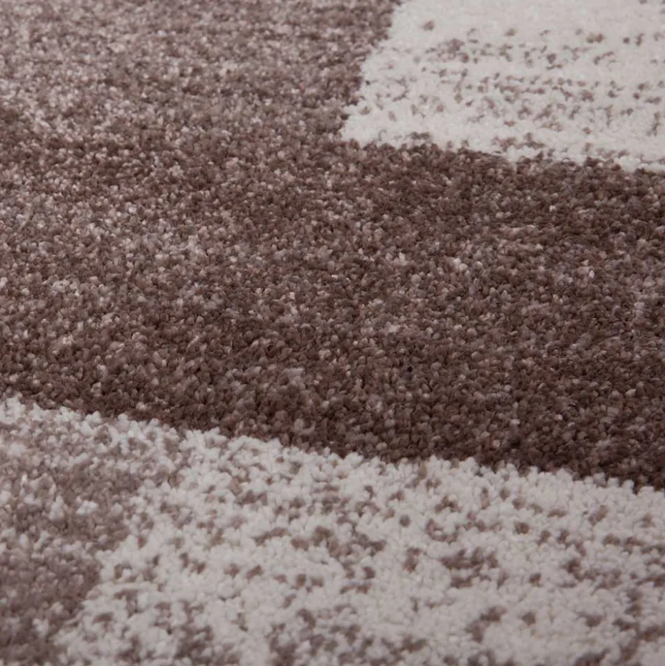 Teppich mit abstraktem Muster in Beige Tönen - Leno