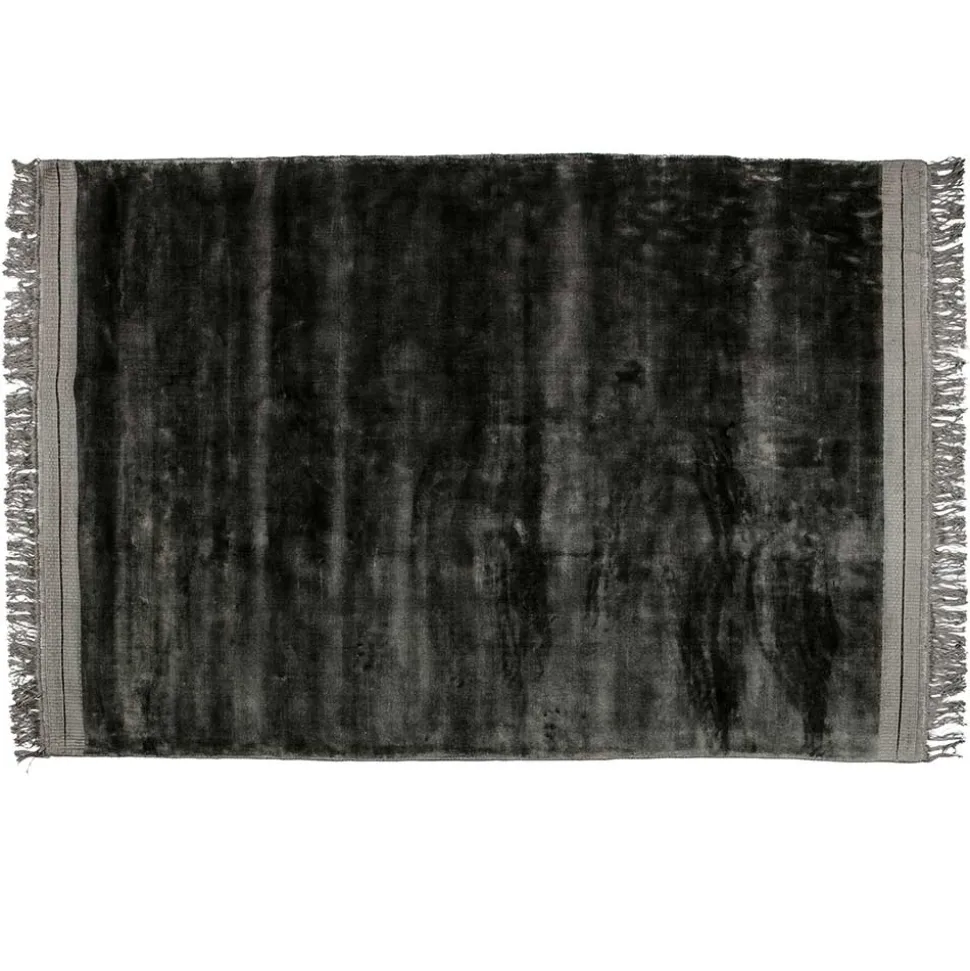 Teppich mit Fransen in Anthrazit - Haigon