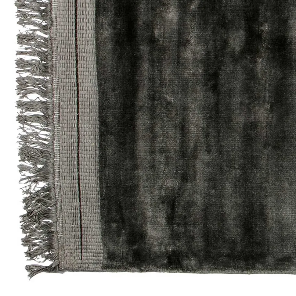 Teppich mit Fransen in Anthrazit - Haigon