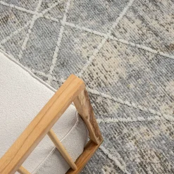 Teppich mit Fransen in Beige & Grau - Fulivia