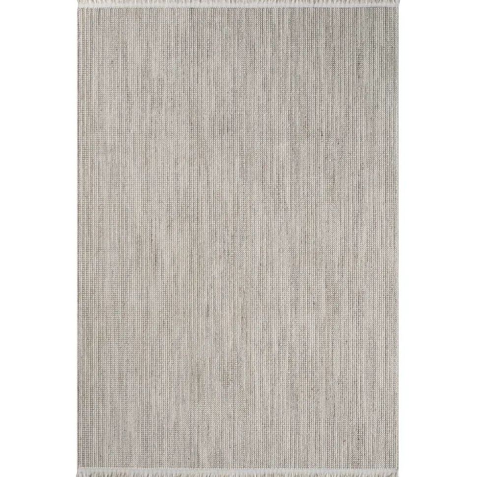 Teppich mit Fransen in Weiß und Hellgrau - Vergil