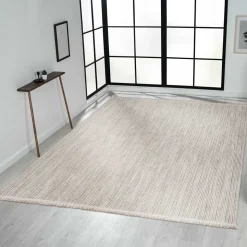 Teppich mit Fransen in Weiß und Hellgrau - Vergil