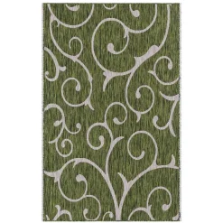 Terrassen Teppich in Oliv Grün und Cremeweiß - Duran