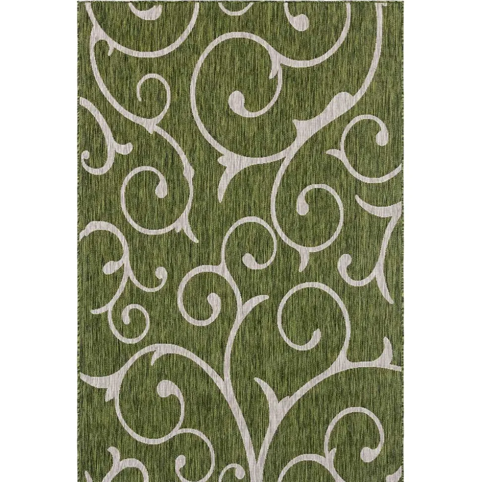 Terrassen Teppich in Oliv Grün und Cremeweiß - Duran