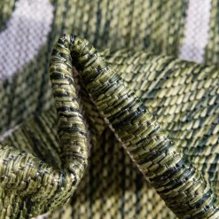 Terrassen Teppich in Oliv Grün und Cremeweiß - Duran