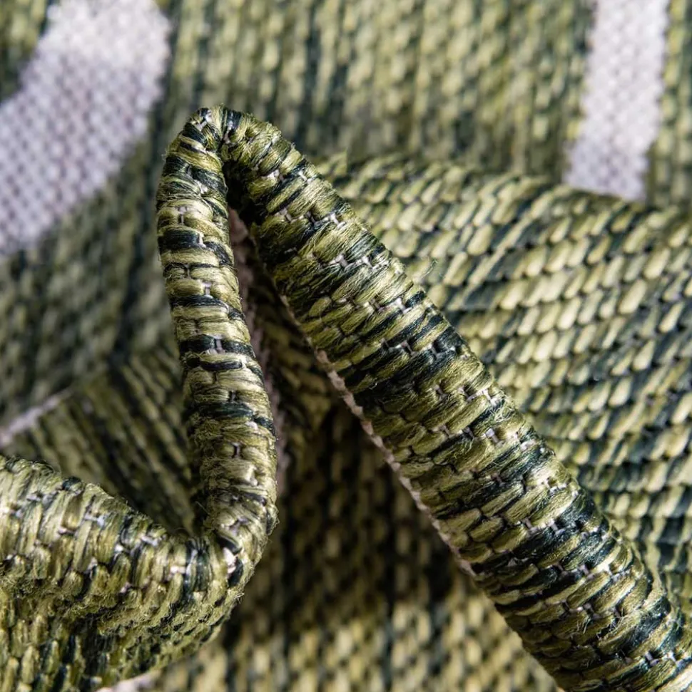 Terrassen Teppich in Oliv Grün und Cremeweiß - Duran