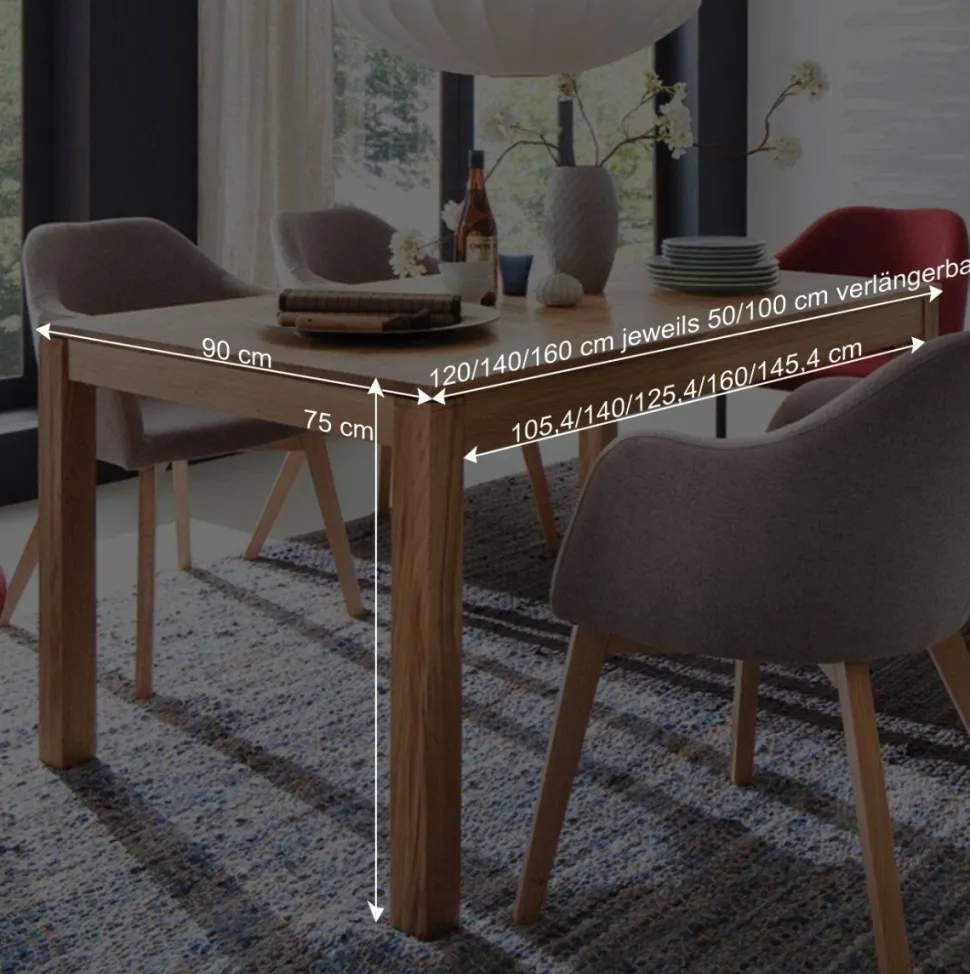 Tisch aus geölter Eiche Massivholz Grosma diverse Breiten