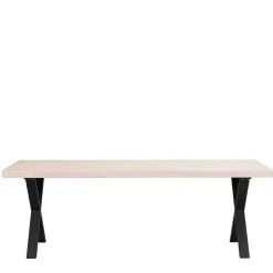 Tisch mit Whitewash Eichenplatte & X-Füßen - Durense