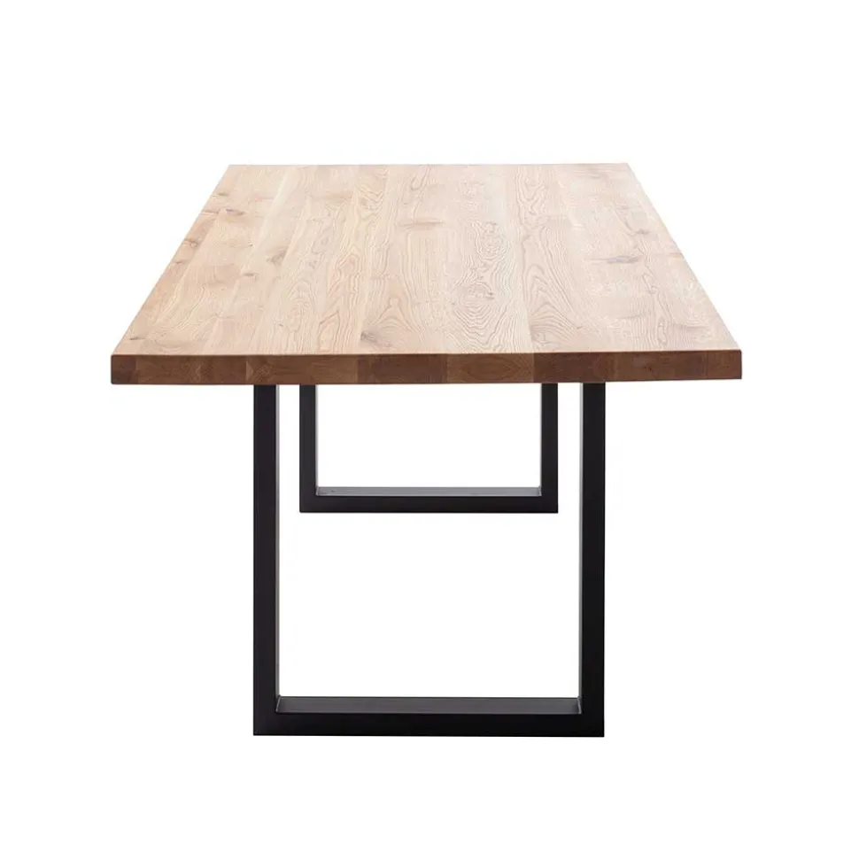 Tisch mit Wildeiche Massivholzplatte - Guven