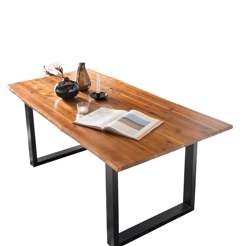 Tischgruppe in Braun mit Schwarz - Bruce (fünfteilig)