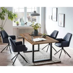 Tischgruppe mit Drehstühlen Set - Bravara (fünfteilig)