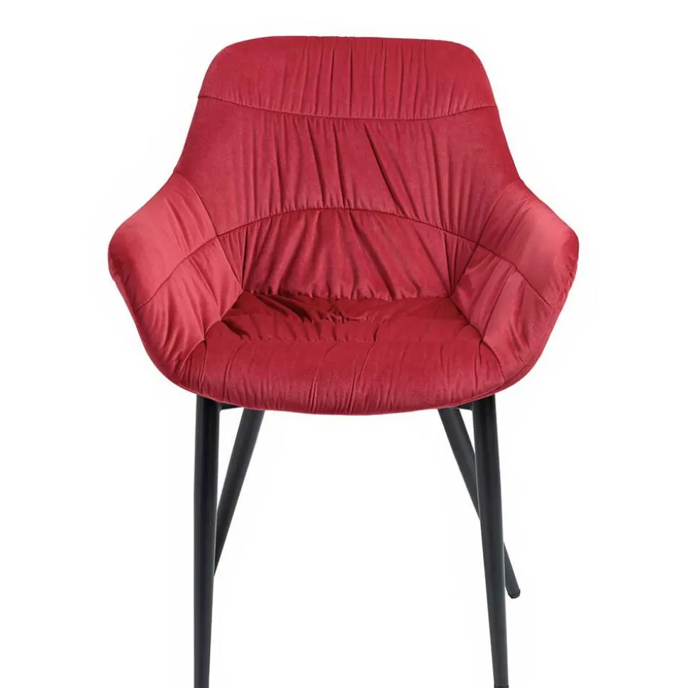 Tischgruppe mit vier roten Stühlen - Syrec (fünfteilig)