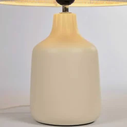 Tischleuchte aus Bambus Geflecht in Beige - Veromica