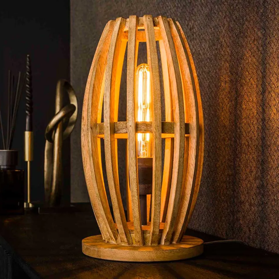 Tischleuchte aus Mangobaum Massivholz - Mundary