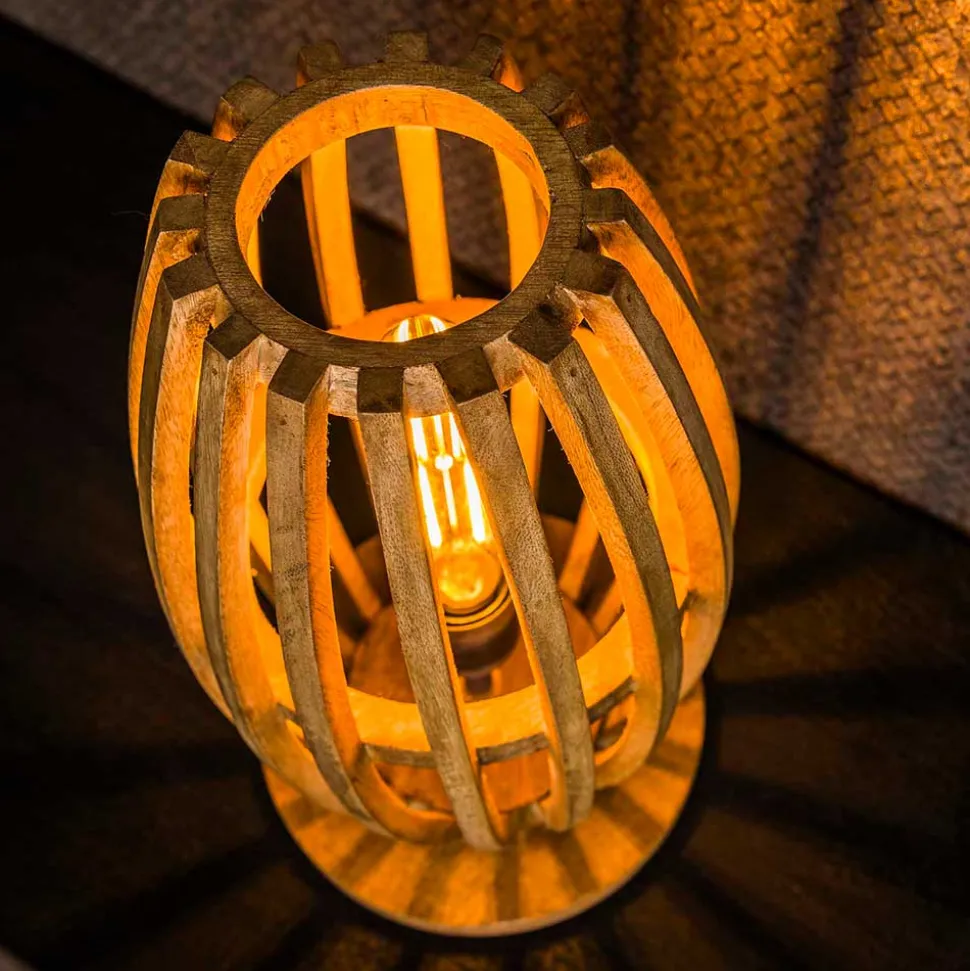 Tischleuchte aus Mangobaum Massivholz - Mundary