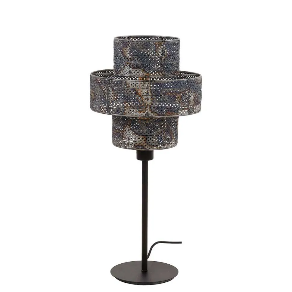 Tischleuchte in Schwarzbraun Metall - Three