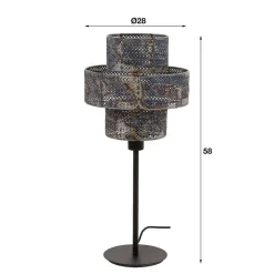 Tischleuchte in Schwarzbraun Metall - Three