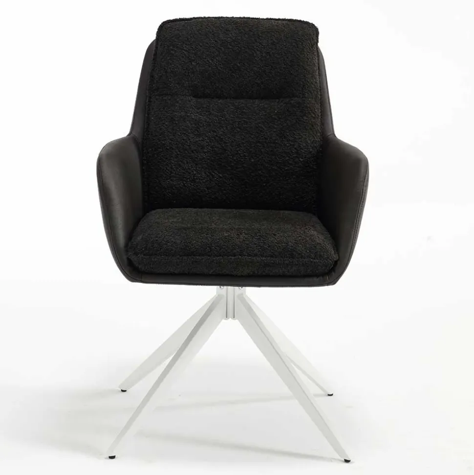 Tischsessel in Anthrazit und Weiß - Garrysa (2er Set)