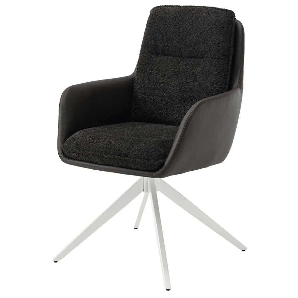 Tischsessel in Anthrazit und Weiß - Garrysa (2er Set)