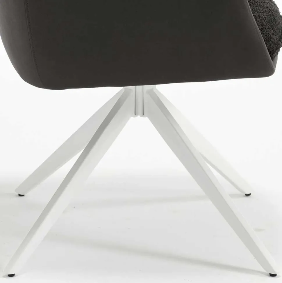 Tischsessel in Anthrazit und Weiß - Garrysa (2er Set)