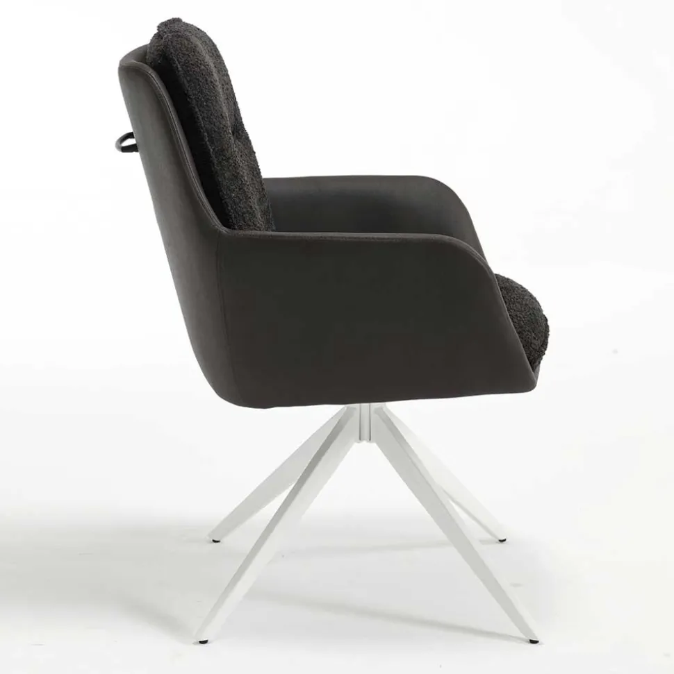 Tischsessel in Anthrazit und Weiß - Garrysa (2er Set)