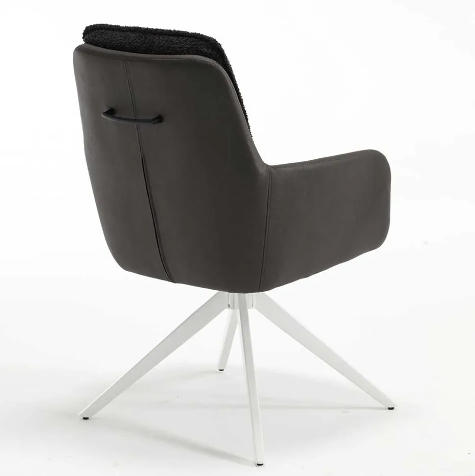 Tischsessel in Anthrazit und Weiß - Garrysa (2er Set)