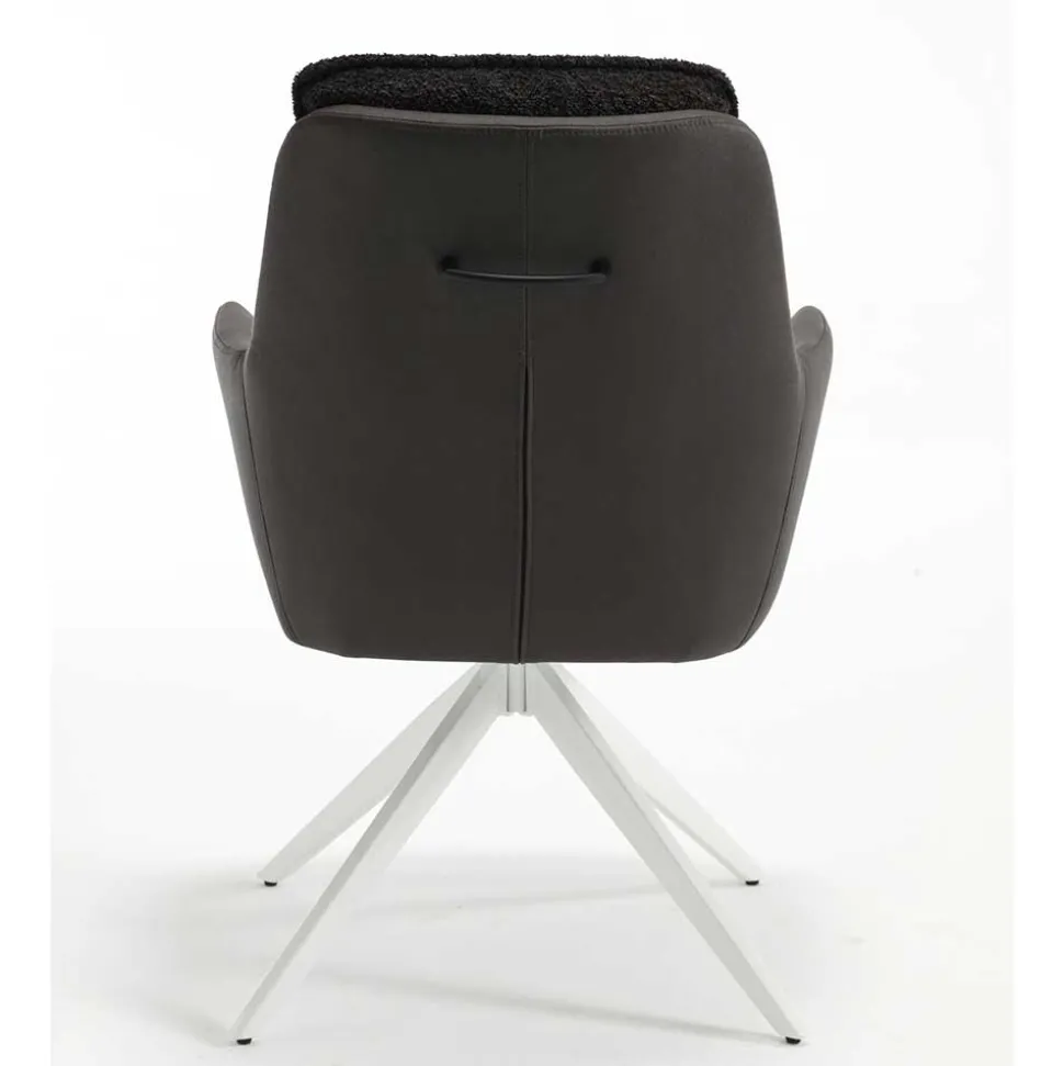 Tischsessel in Anthrazit und Weiß - Garrysa (2er Set)