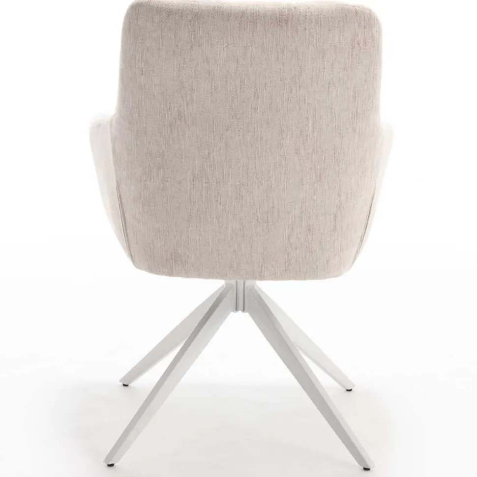 Tischsessel in Creme Strukturstoff - Gonnya (2er Set)