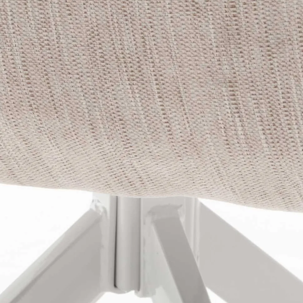 Tischsessel in Creme Strukturstoff - Gonnya (2er Set)