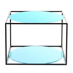Toller Beistelltisch in Hellblau & Schwarz - Vosina