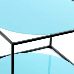 Toller Beistelltisch in Hellblau & Schwarz - Vosina