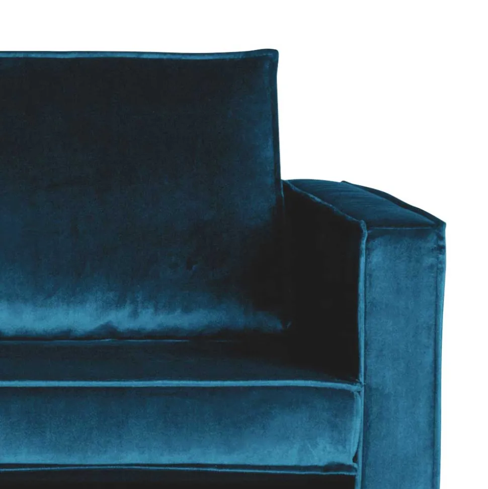 Tolles Retro Sofa Cumagon mit Samt in Blau