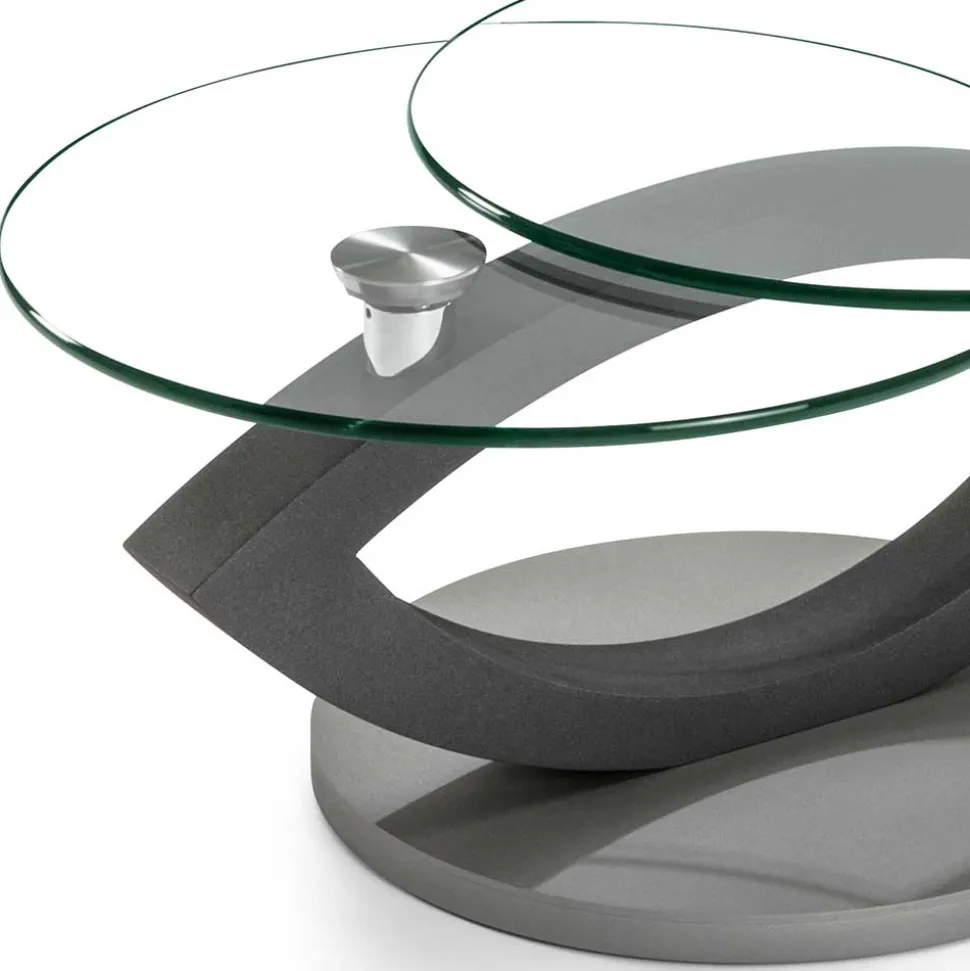 Topp Couchtisch mit 2 runden Glasplatten - Annely