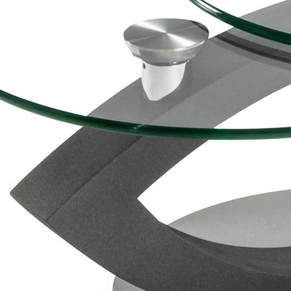 Topp Couchtisch mit 2 runden Glasplatten - Annely