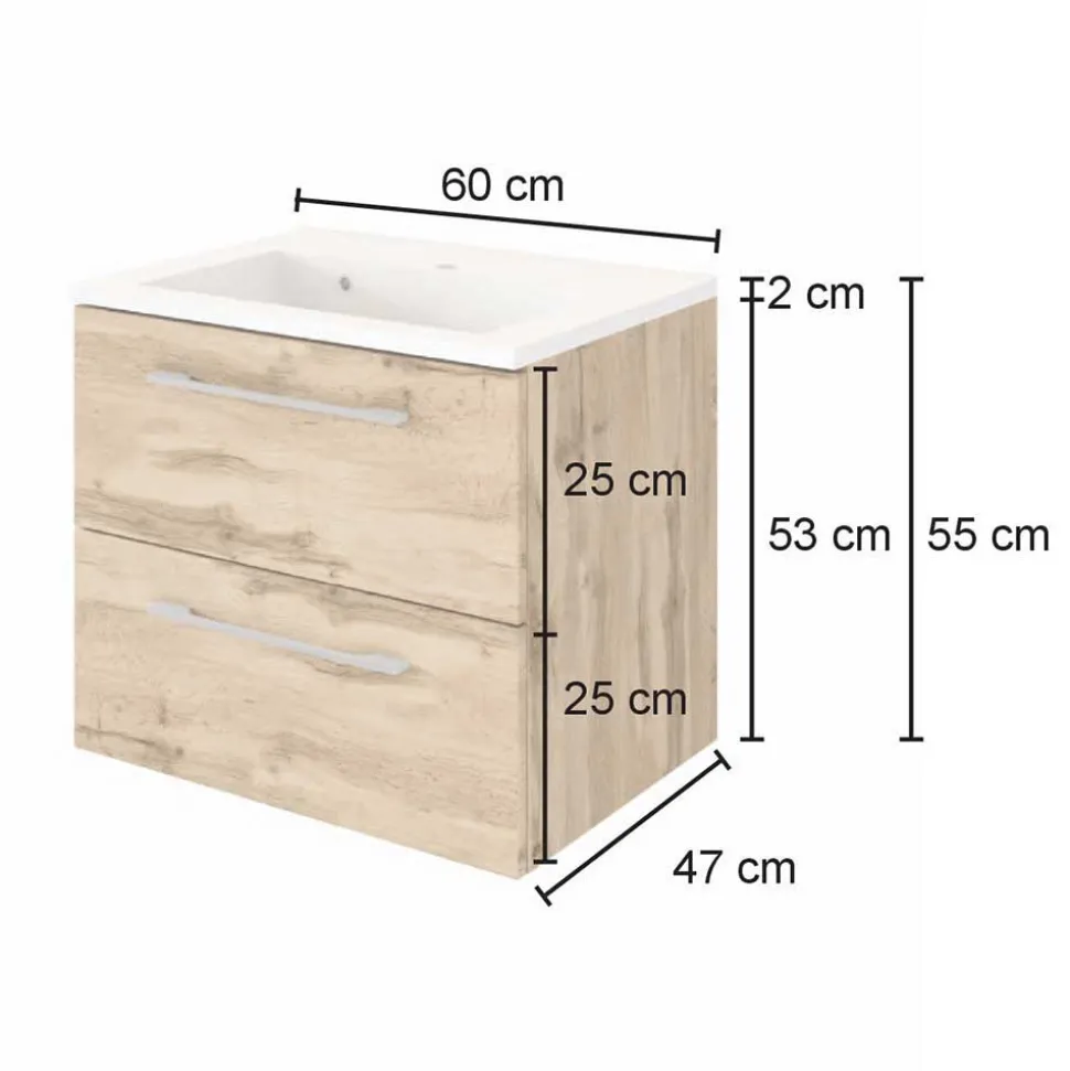 Topp Waschplatz Kombi in Holz - Lemnas (zweiteilig)