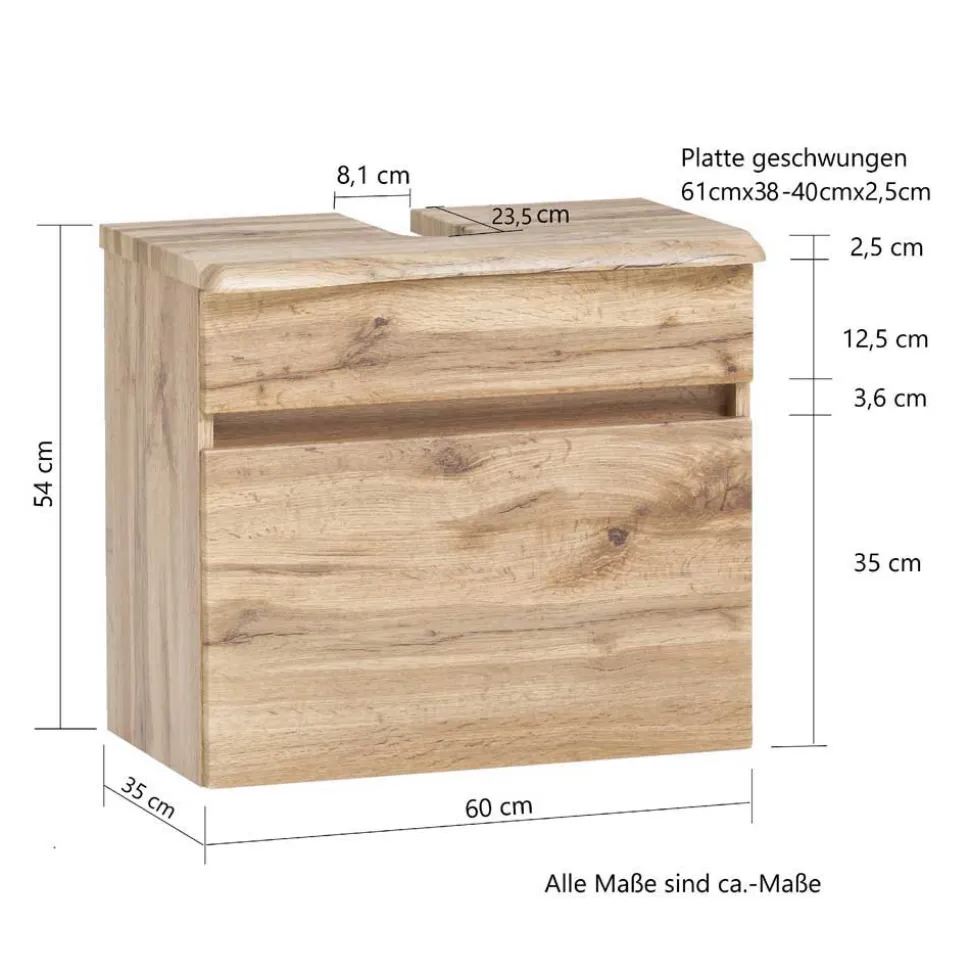 Touchwood Badmöbel in Wildeiche - Drumias (dreiteilig)