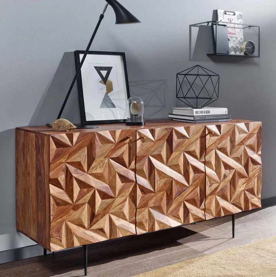 Türen-Kommode aus Sheesham Massivholz - Akke