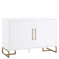 Türen-Kommode in Weiß und Gold - Nigava