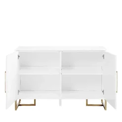Türen-Kommode in Weiß und Gold - Nigava