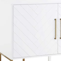 Türen-Kommode in Weiß und Gold - Nigava