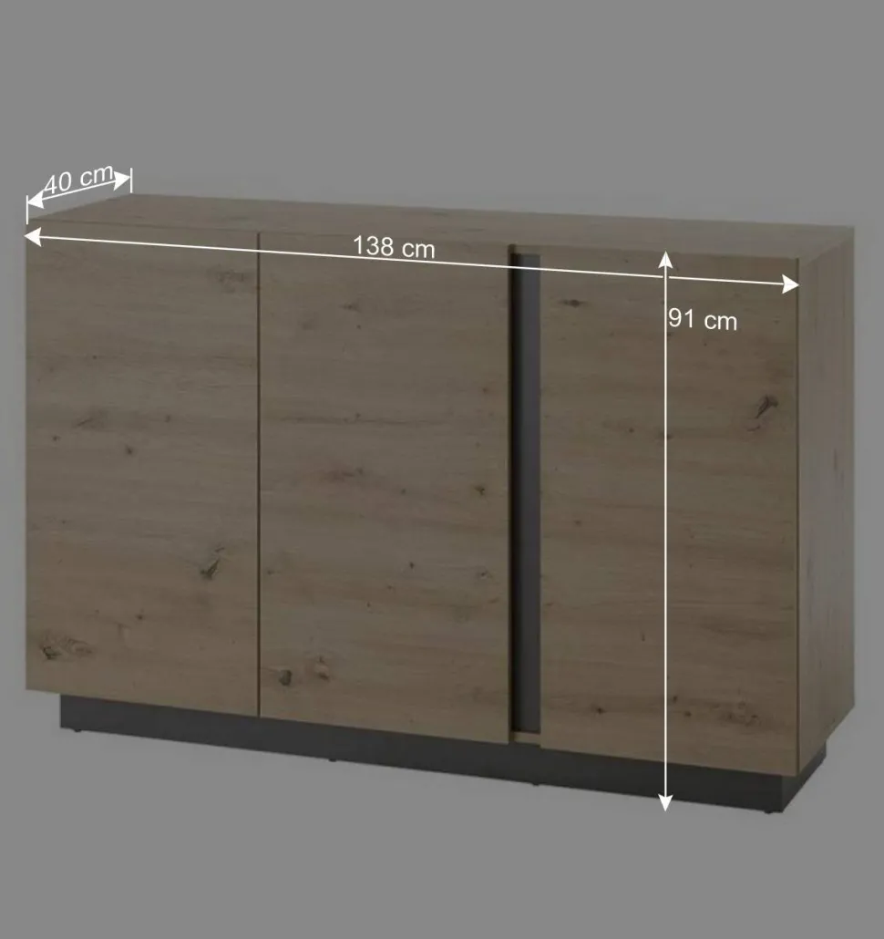 Türen-Kommode mit Sockelgestell - Lairian
