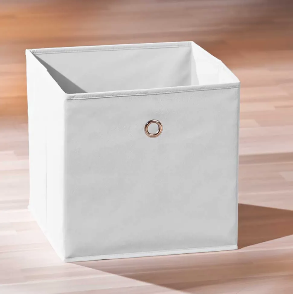 Treppenregal Raumteiler mit 6 Textil Boxen - Charlena