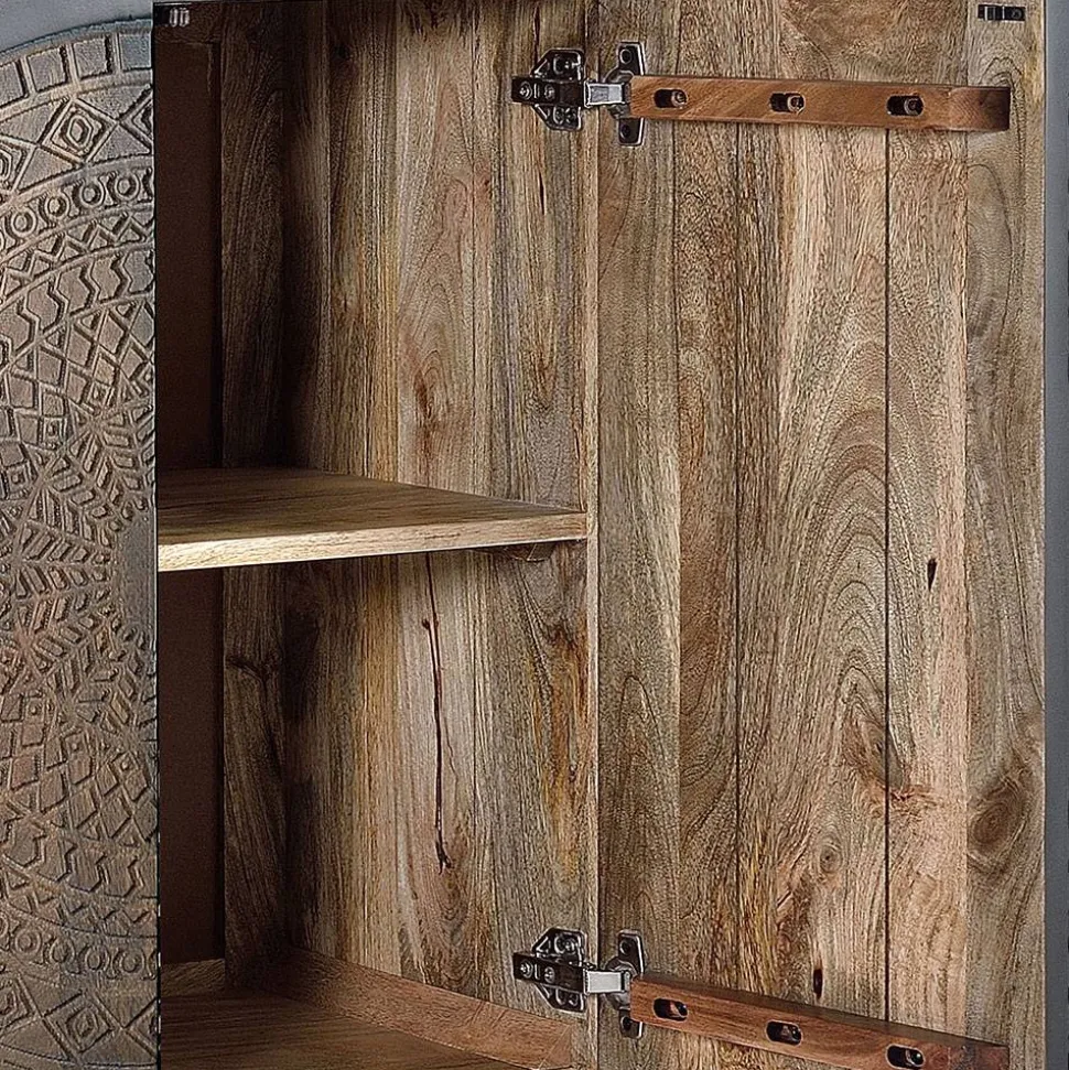 4-türige Design Kommode mit Mandala Schnitzerei - Synessa