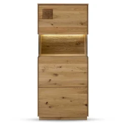 1-türige Highboard Vitrine aus Wildeiche - Millena