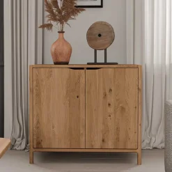 2-türige Kommode aus Wildeiche Massivholz - Laida