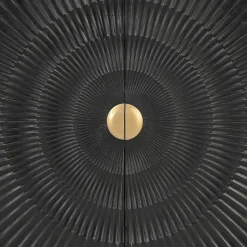 2-türige Kommode in Schwarz mit Gold - Oglio