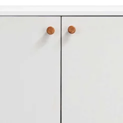 2-türige Kommode in Weiß mit Eiche - Kolreva