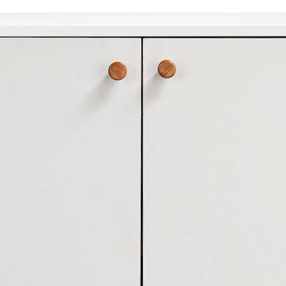 2-türige Kommode in Weiß mit Eiche - Kolreva